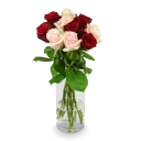 Kytice růžových a červených růží